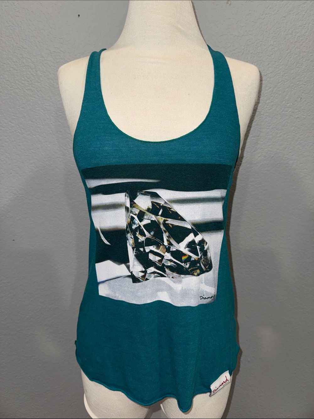 Diamond Supply Co. Teal Tank Top with Diamond Graphic